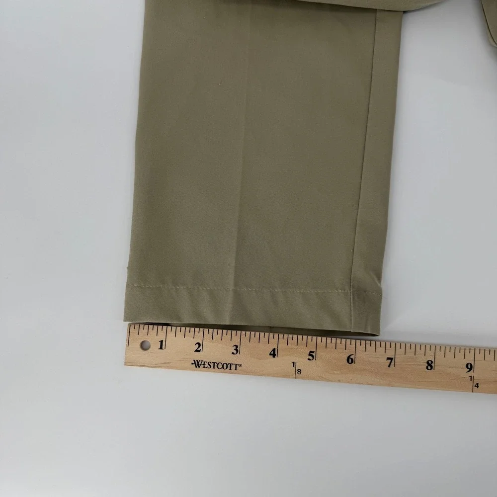 Adidas Golf Pants Mens 32x32 Khaki Tan Performance Stretch Flat Front Trousers